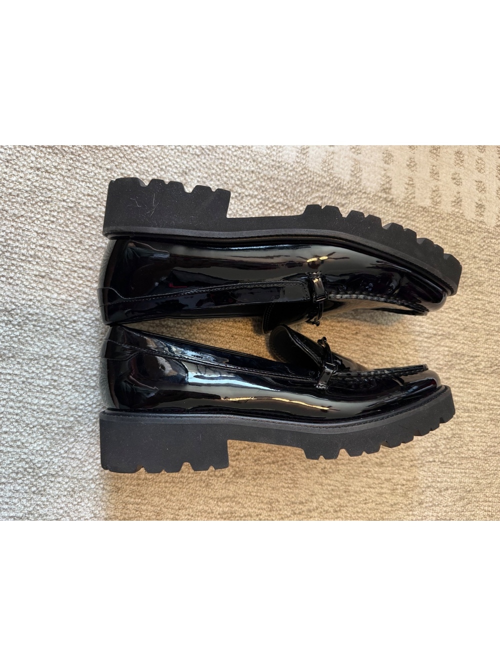 Franco Sarto Women's Black Patent Leather Loafers Size 8W - Picture 5 of 10